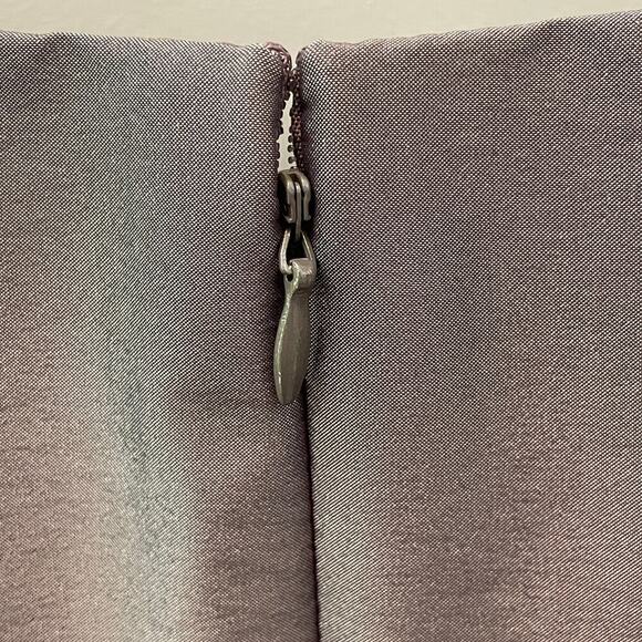 Evan Picone Size 6 Cocktail Dress | Y2K Draped Peplum, Taupe Silver Elegant Vibe - Picture 7 of 8